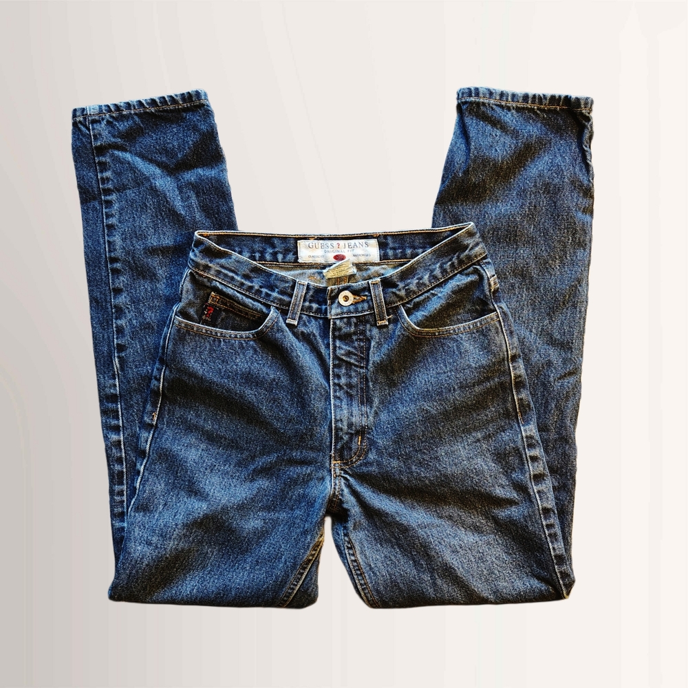 Y2K Guess Jeans dark wash high-waisted narrow leg jeans ✧˖*°࿐